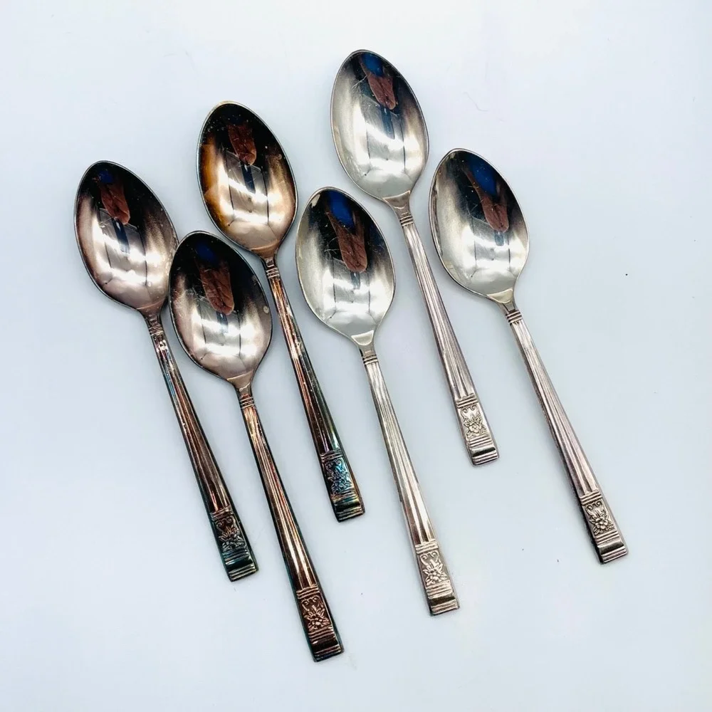 Turner &‎ Co Spoons Pedigree Plate Silverplate Windsor Pattern Set of 6 5.25